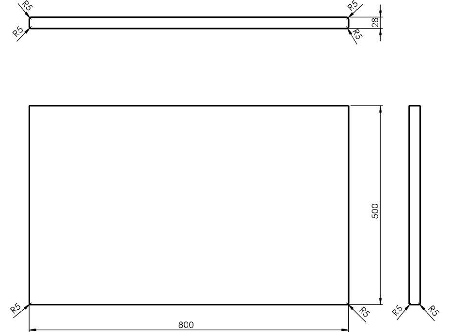 Sapho WOODY doska 800x28x500mm, masív prírodný dub WD080-70