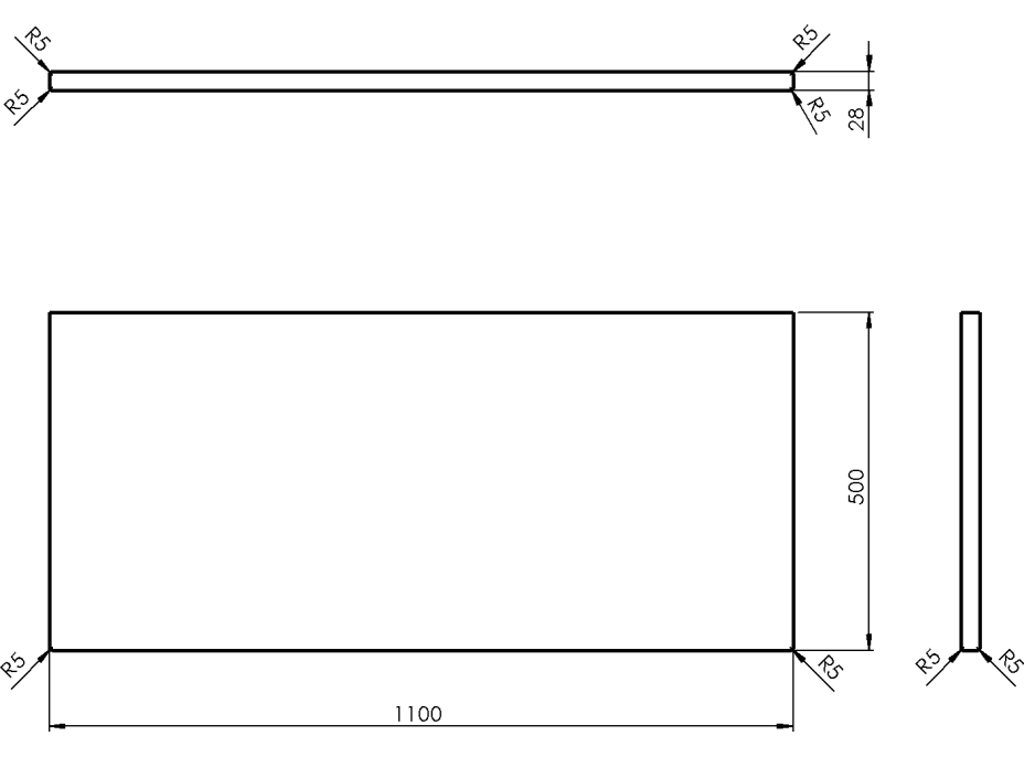 Sapho WOODY doska 1100x28x500mm, masív prírodný dub WD110-70