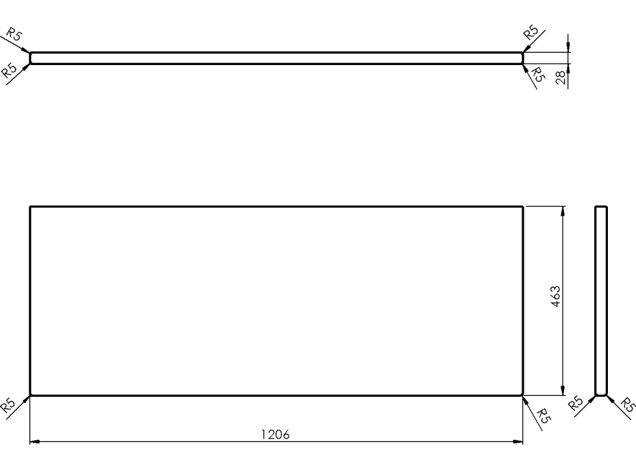 Sapho WOODY doska 1206x28x463mm, masív prírodný dub WDS120-70