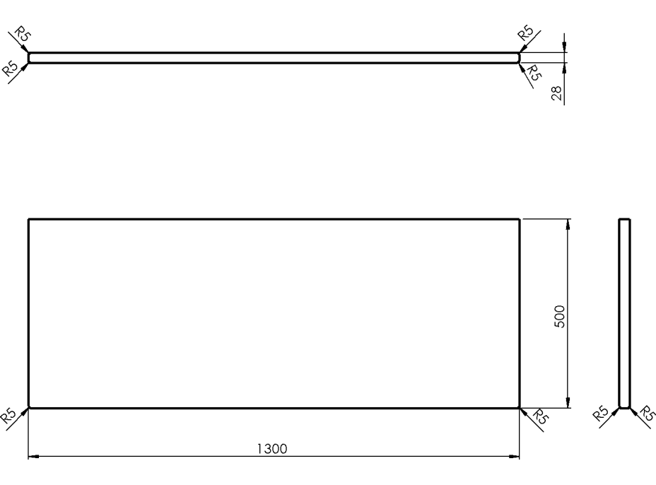 Sapho WOODY doska 1300x28x500mm, masív prírodný dub WD130-70