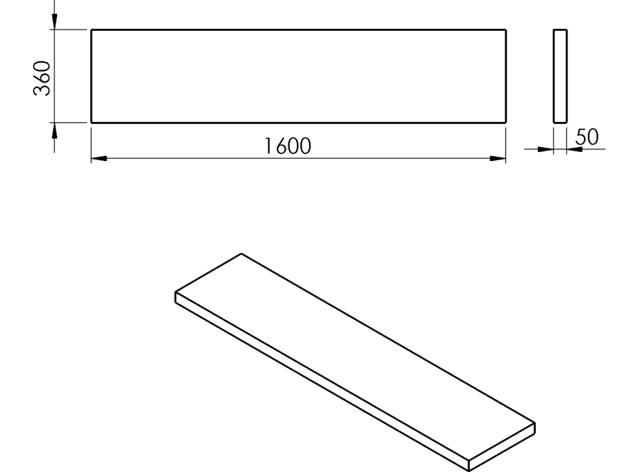 Sapho AVICE doska 160x36cm, dub tmavý AV16611