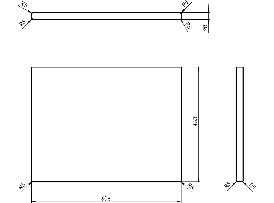 Sapho WOODY doska 606x28x463mm, masív prírodný dub WDS600-70