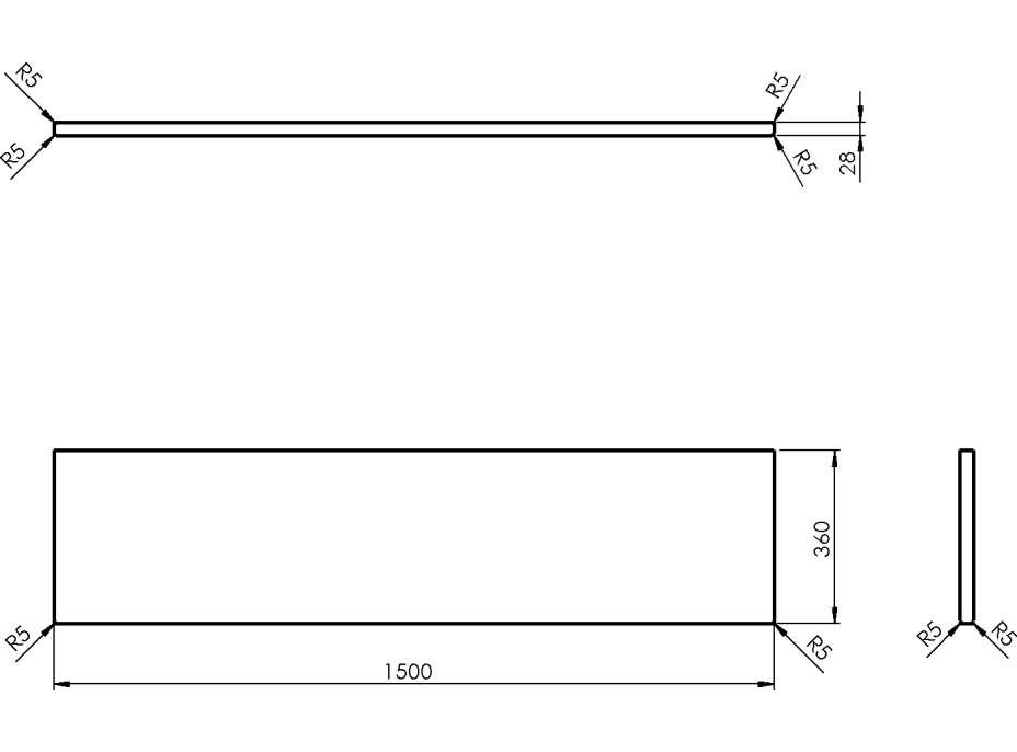 Sapho WOODY doska 1500x28x360mm, masív prírodný dub WD156-70