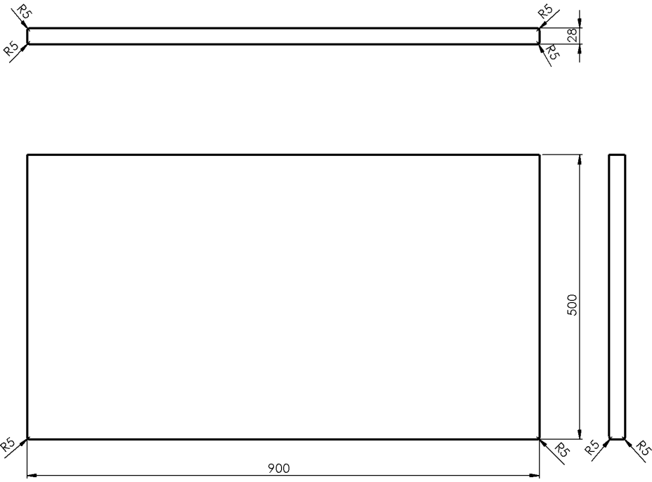 Sapho WOODY doska 900x28x500mm, masív prírodný dub WD090-70