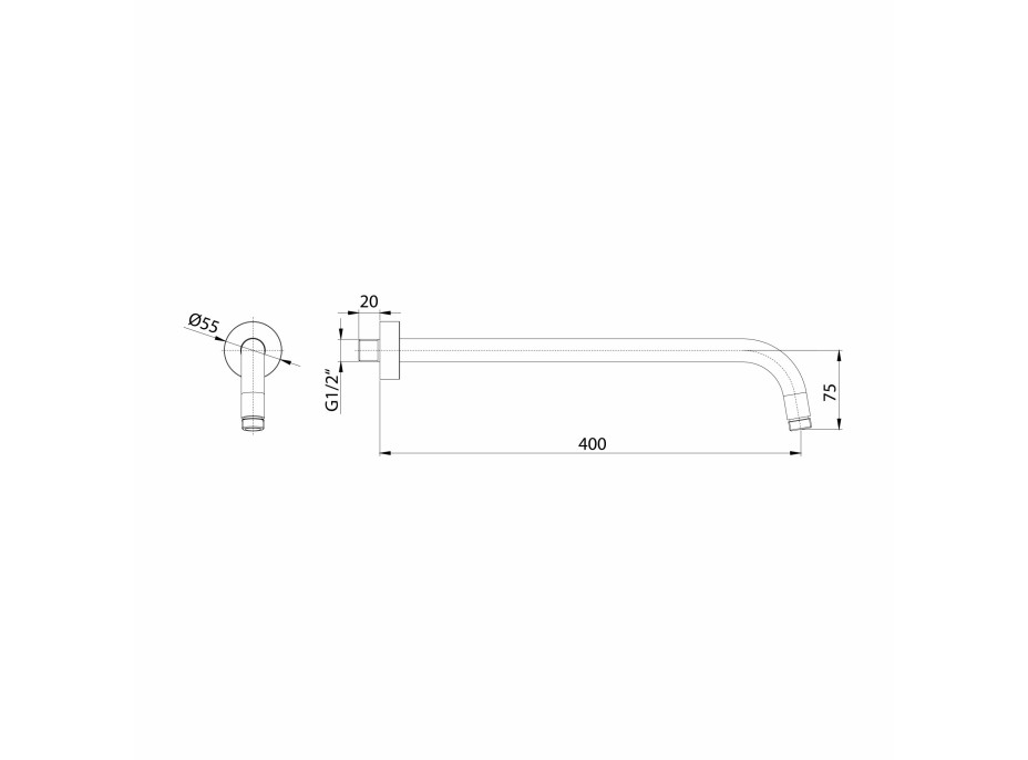 Sapho Sprchové ramienko okrúhle, 400mm, zlato mat BR519