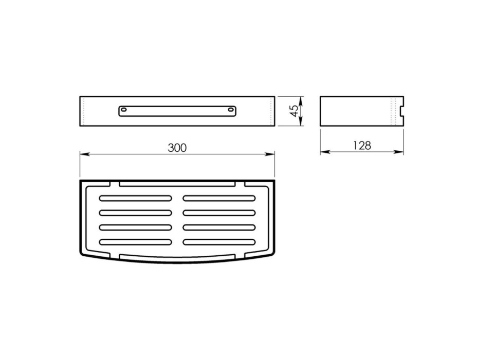 Gedy SMART polica do sprchy, 300x45x128mm, nerez lesk 2417