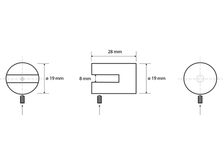 Sapho X-ROUND držiaky sklenenej poličky 8mm, chróm XR008