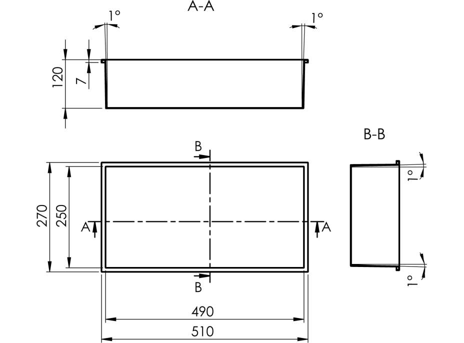 Polysan INSERTA zapustená polica do obkladu, 510x270mm, liaty mramor, biela 1301-53