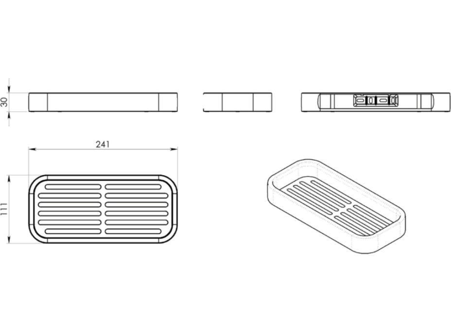 Gedy SMART polica do sprchy, 241x30x111mm, chróm 3218