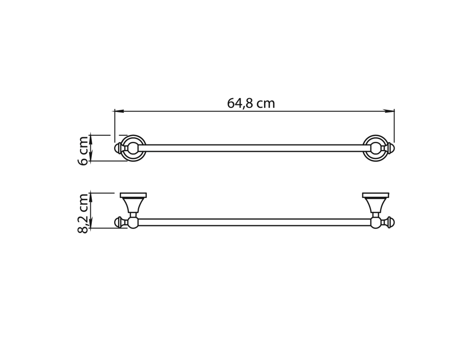 Gedy NEVIS držiak uterákov 600x82mm, chróm NV216013