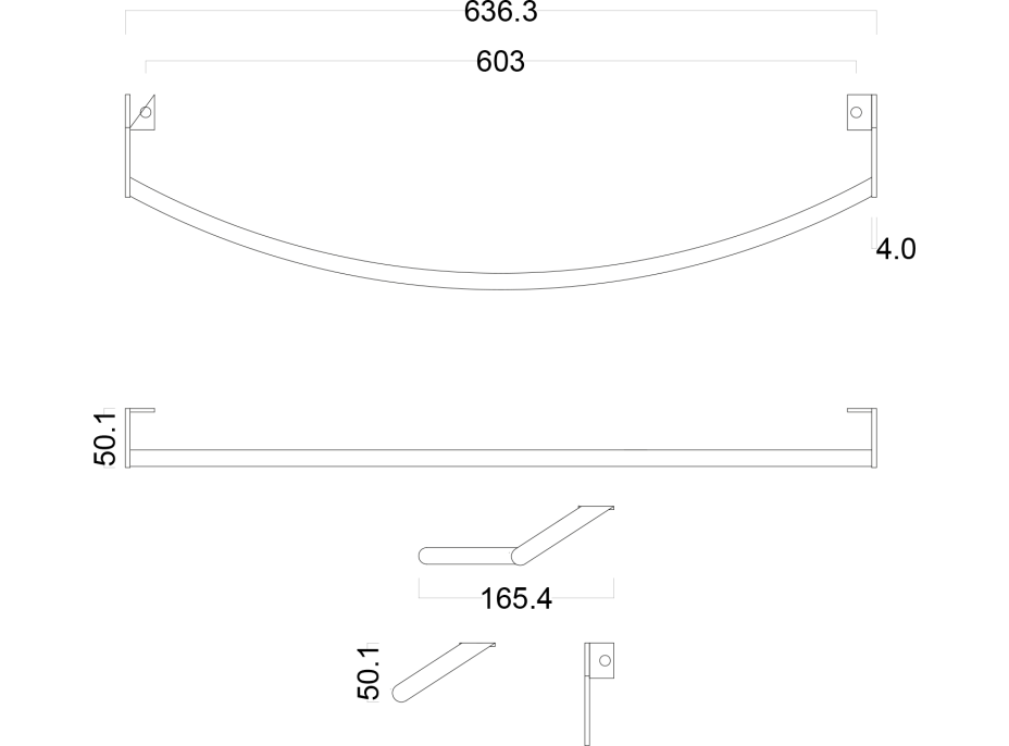 GSI PURA čelný držiak uterákov 82cm, chróm PAPR82