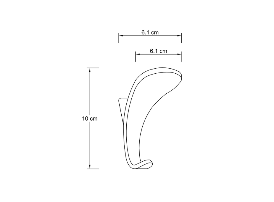 Sapho Háčik, výška 10cm, ABS/chróm LF001