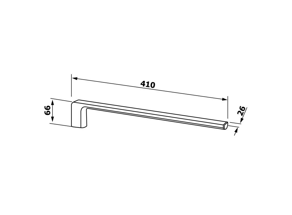 Gedy PIRENEI pevný držiak uterákov 410mm, biela mat PI2202