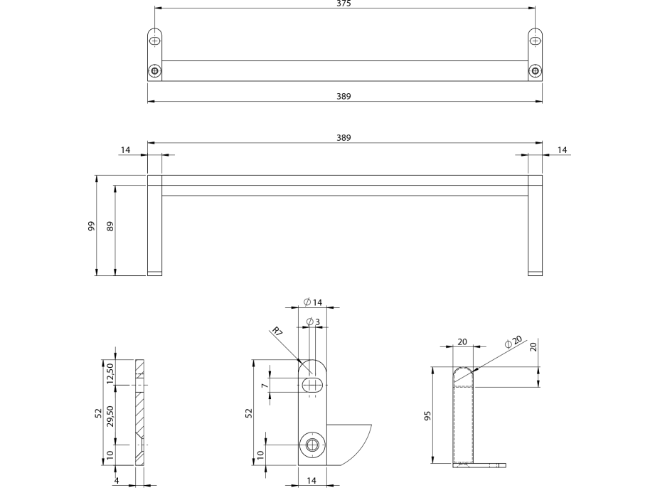 GSI NORM držiak uterákov 42cm, chróm PANM42