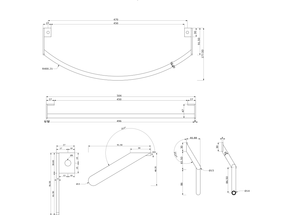 GSI PURA čelný držiak uterákov 62cm, chróm PAPR62