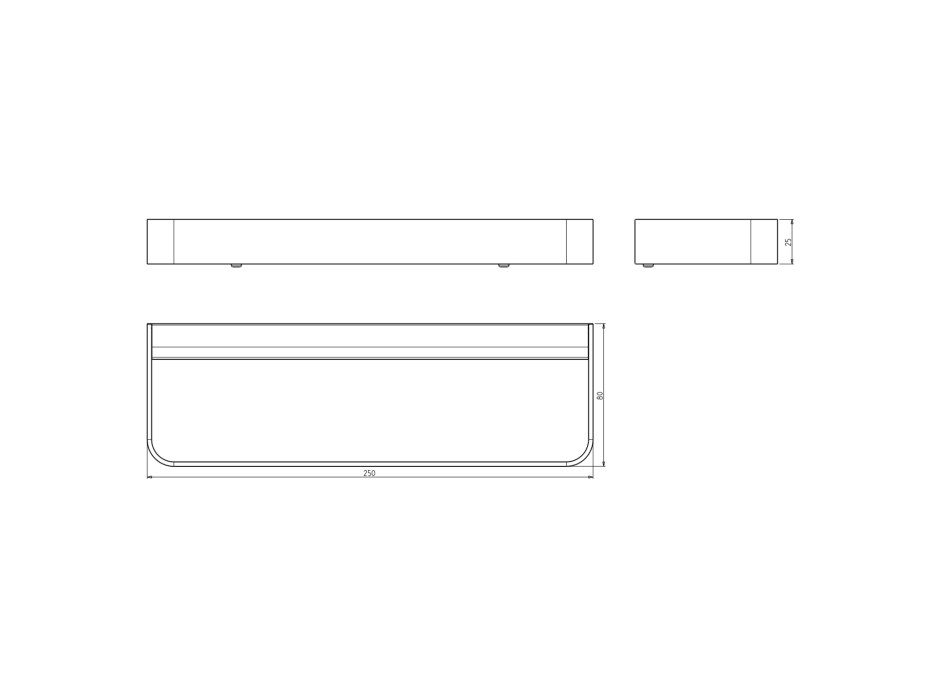 METAFORM BELLA držiak uterákov na bok skrinky 250mm, čierna mat FA115NE