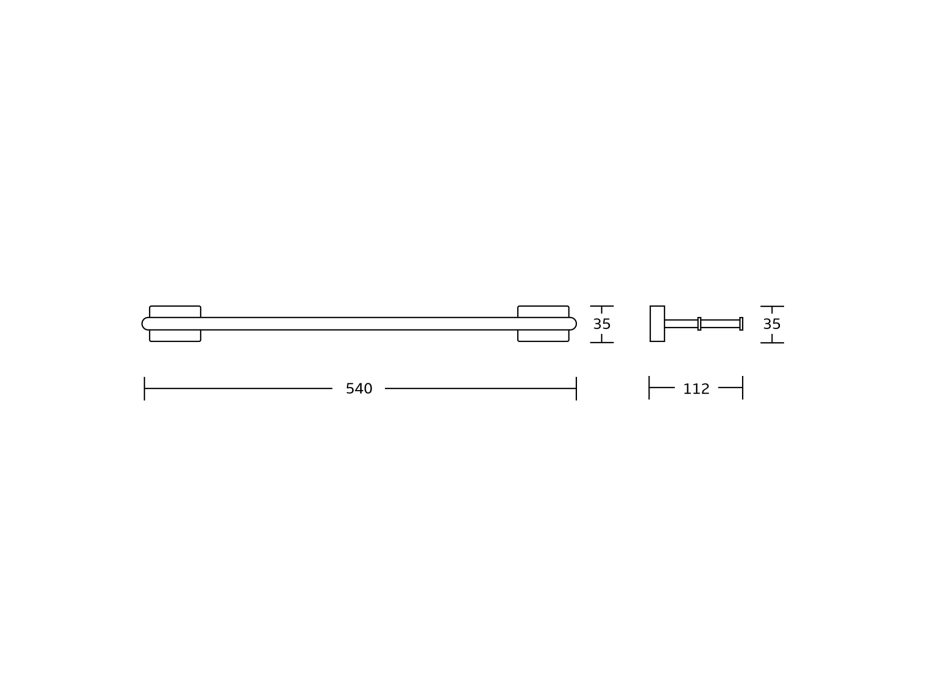 Aqualine APOLLO dvojitý držiak uterákov 550x157mm, chróm 1416-11