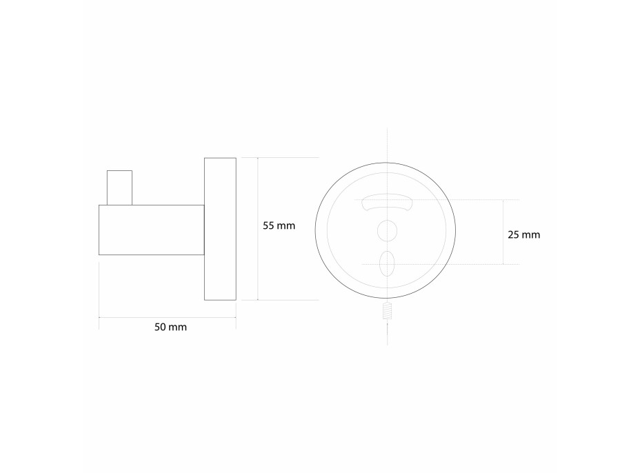 Sapho X-ROUND GOLD háčik, zlato mat XR205GB