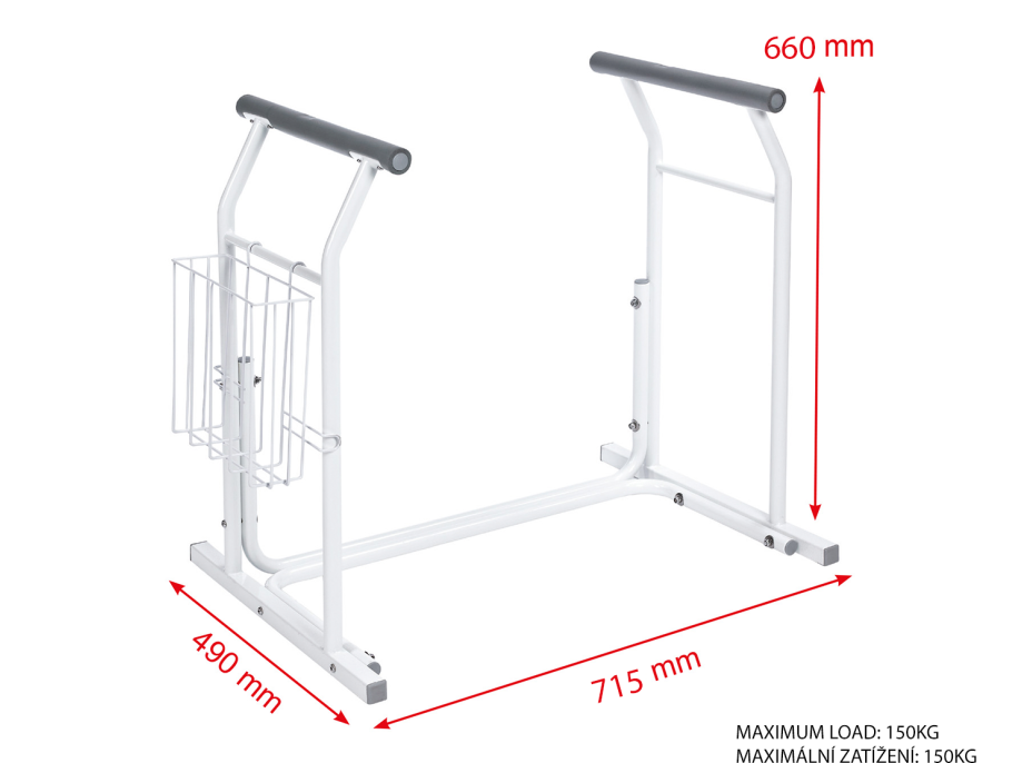 Ridder HANDICAP oporné mobilné madlá k WC, biela A0110101