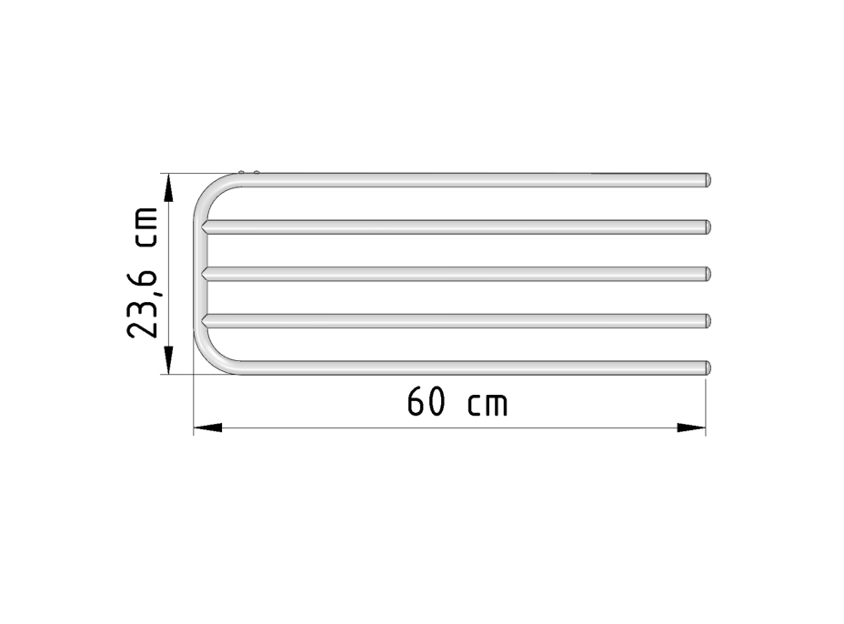 Aqualine Sušiak 4 uterákov na vykurovacie telesá, univerzálne upínanie, dĺžka 60cm, biela 25-03-SV460