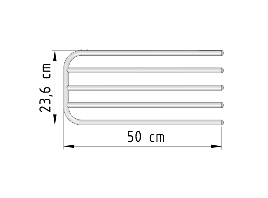 Aqualine Sušiak 4 uterákov na vykurovacie telesá, univerzálne upínanie, dĺžka 50cm, biela 25-03-SV450