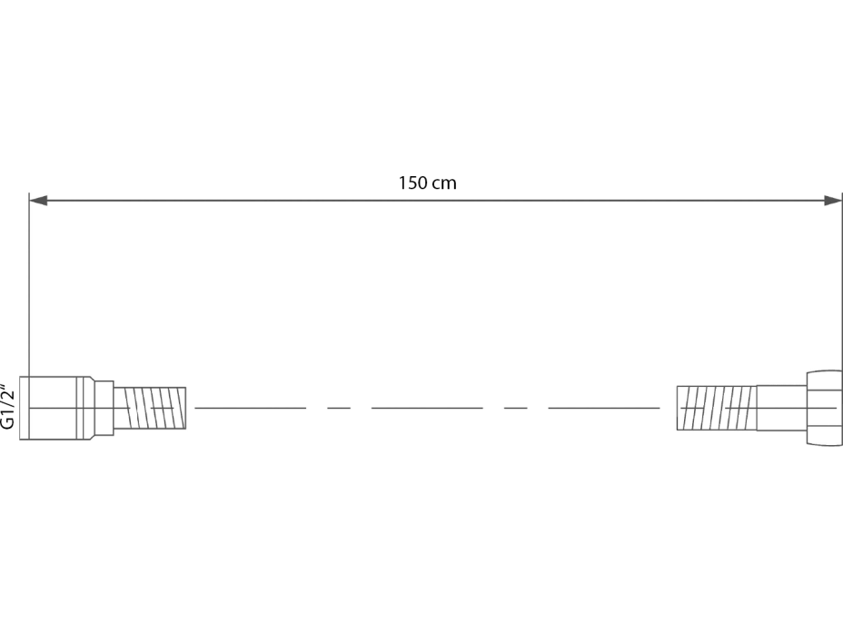 Sapho SOFTFLEX plastová sprchová hadica, 150cm, čierna mat 1208-17