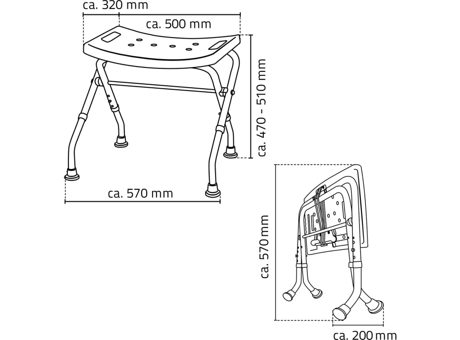 Ridder HANDICAP stolička skladacia, biela A0050301