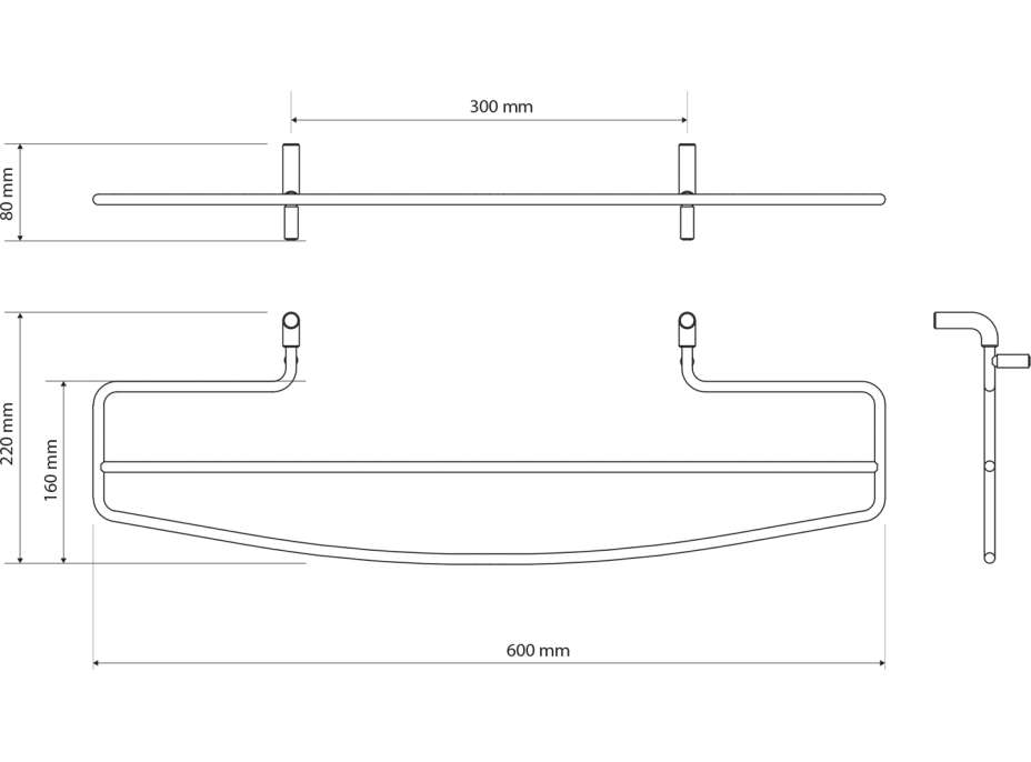 Sapho Sušiak uterákov na vykurovacie telesá 214x600mm, biela 1306-09B