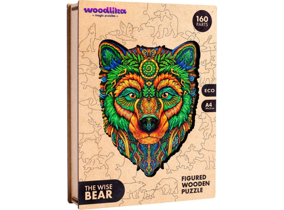 WOODLIKA Drevené puzzle Múdry medveď 160 dielikov