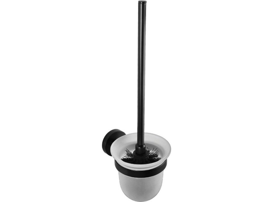 Sapho X-ROUND BLACK WC kefa závesná, mliečne sklo, čierna mat XR303B