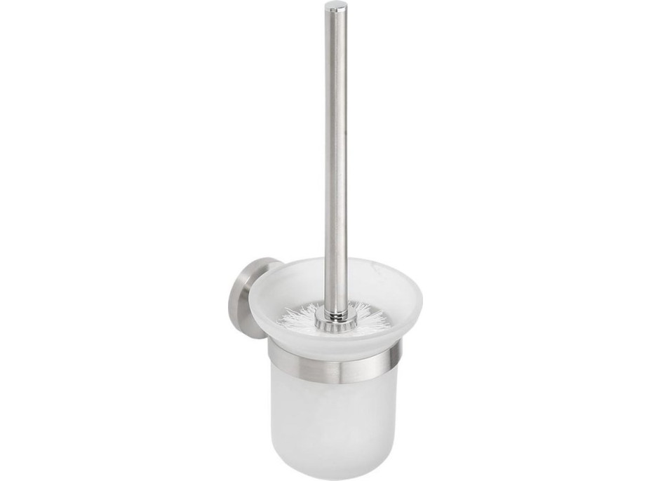 Sapho X-STEEL WC kefa závesná, mliečne sklo, nerez mat XS301