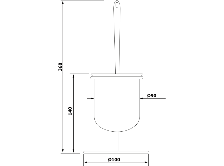 Aqualine SIMPLE LINE WC kefa na postavenie, chróm GA1304