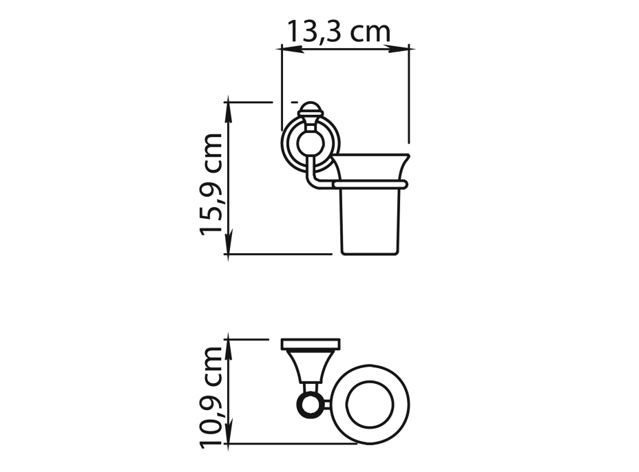 Gedy NEVIS pohár, keramika, chróm NV1013