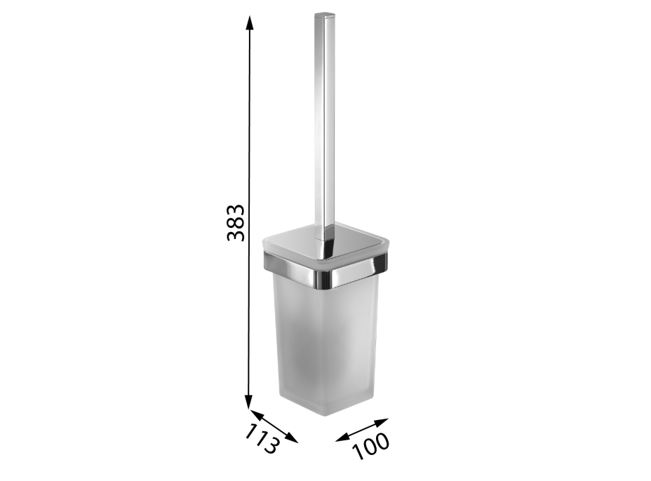 Gedy SAMOA WC kefa závesná, mliečne sklo, chróm A83313