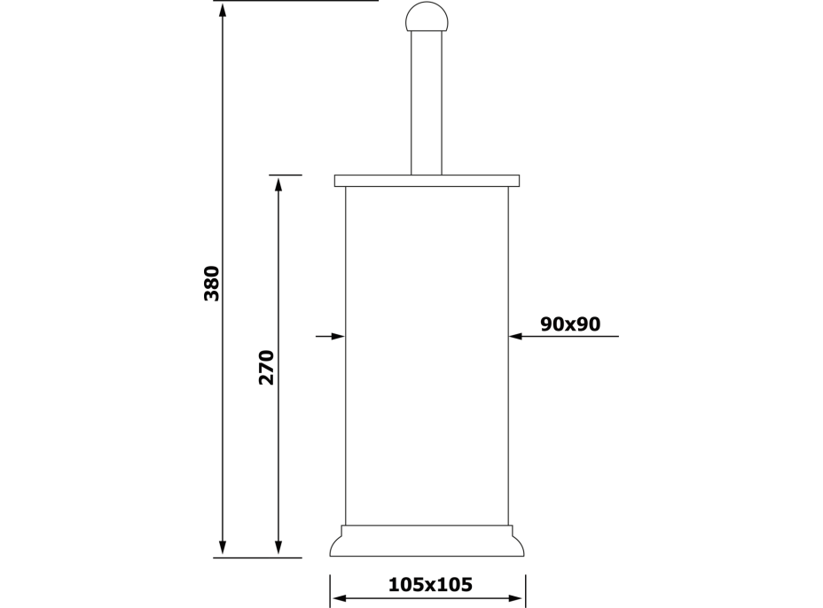 Aqualine SIMPLE LINE WC kefa hranatá, nerez mat GA1210