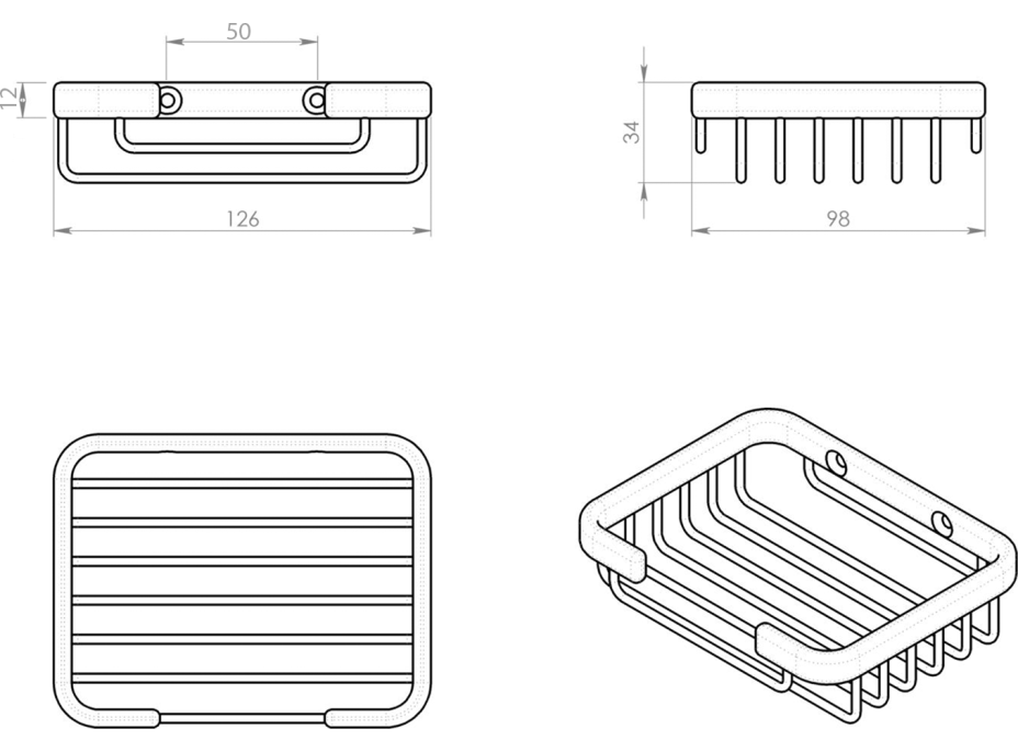 Gedy SMART mydlenka, 125x35x100 mm, chróm 2411