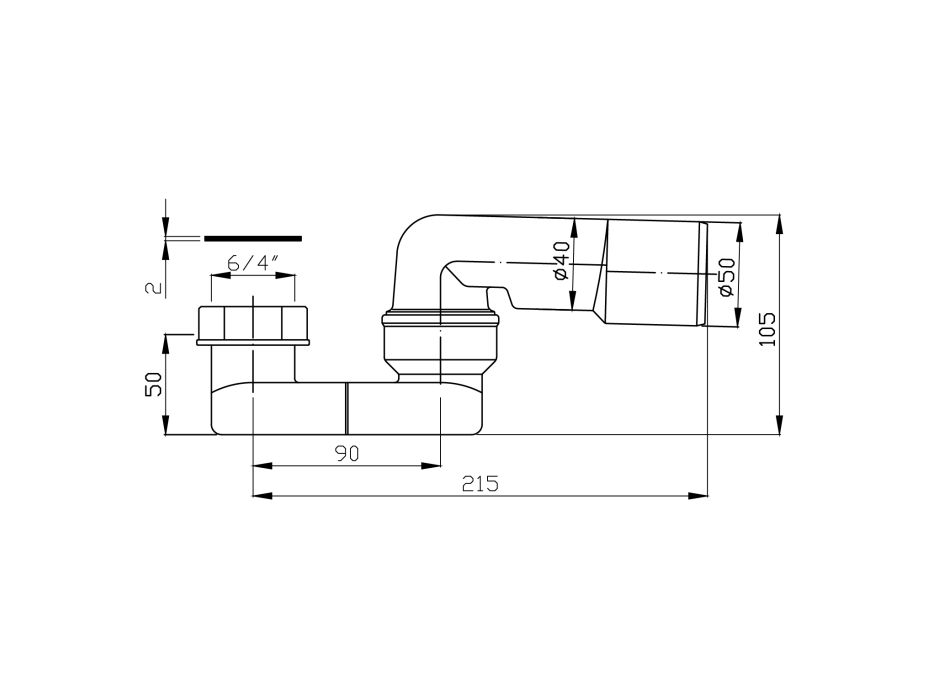 Polysan Sifón 6/4", DN40/50 71693