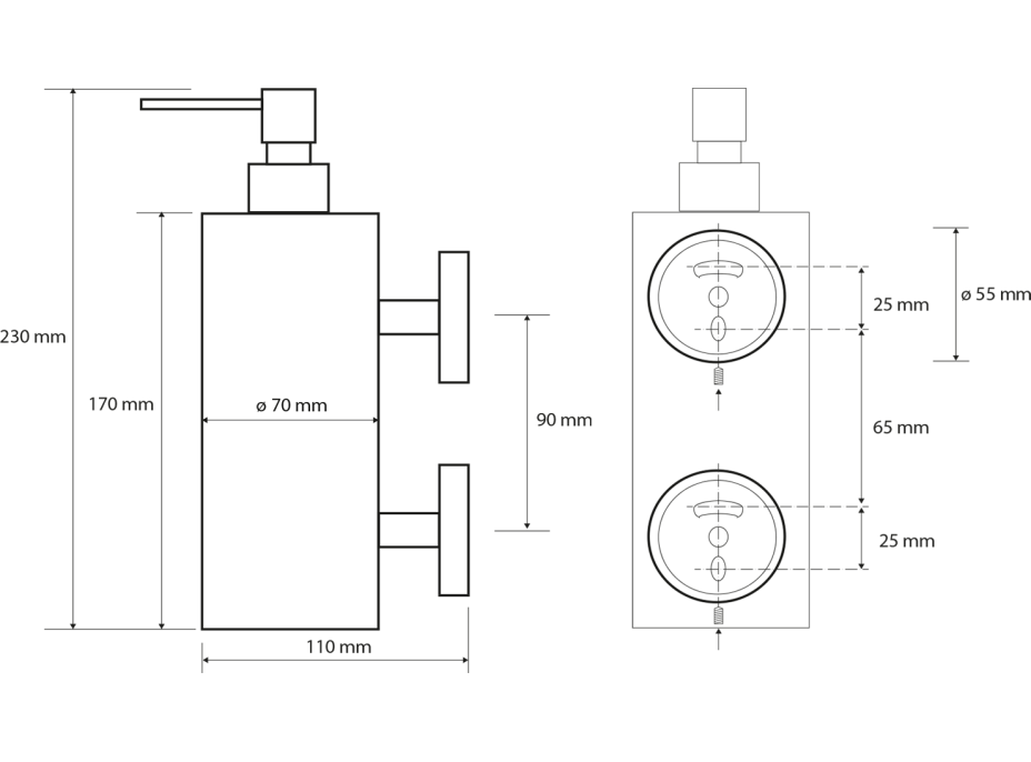 Sapho X-ROUND dávkovač mydla 550ml, chróm XR102