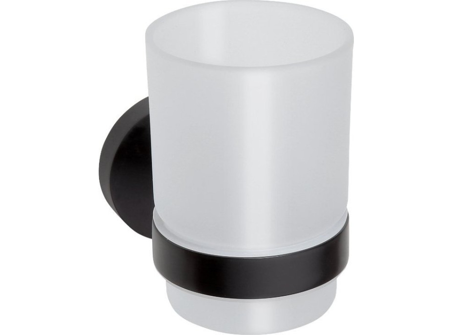 Sapho X-ROUND BLACK pohár, mliečne sklo, čierna mat XR903B