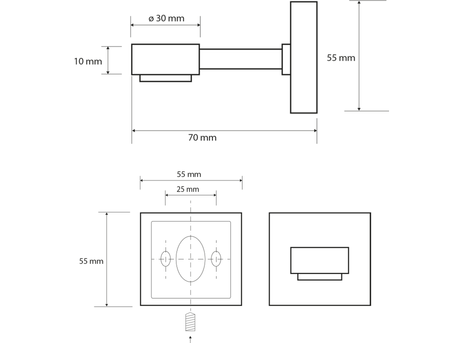 Sapho X-SQUARE mydlenka magnetická, chróm XQ801