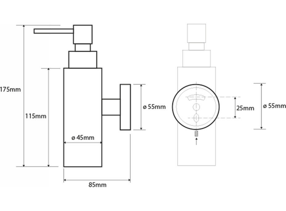 Sapho X-ROUND dávkovač mydla 150ml, chróm XR104