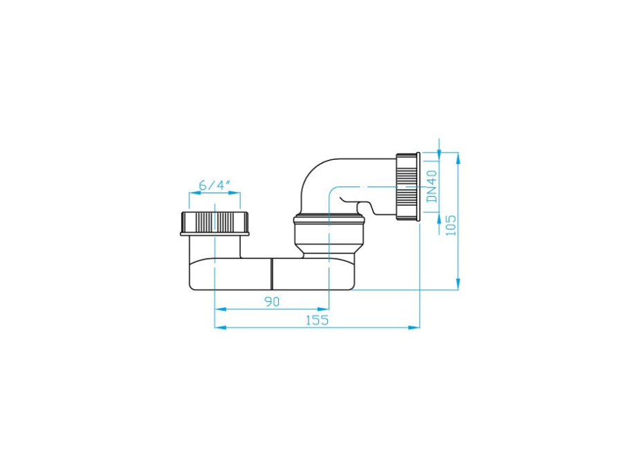 Polysan Sifón 6/4", DN40 72693