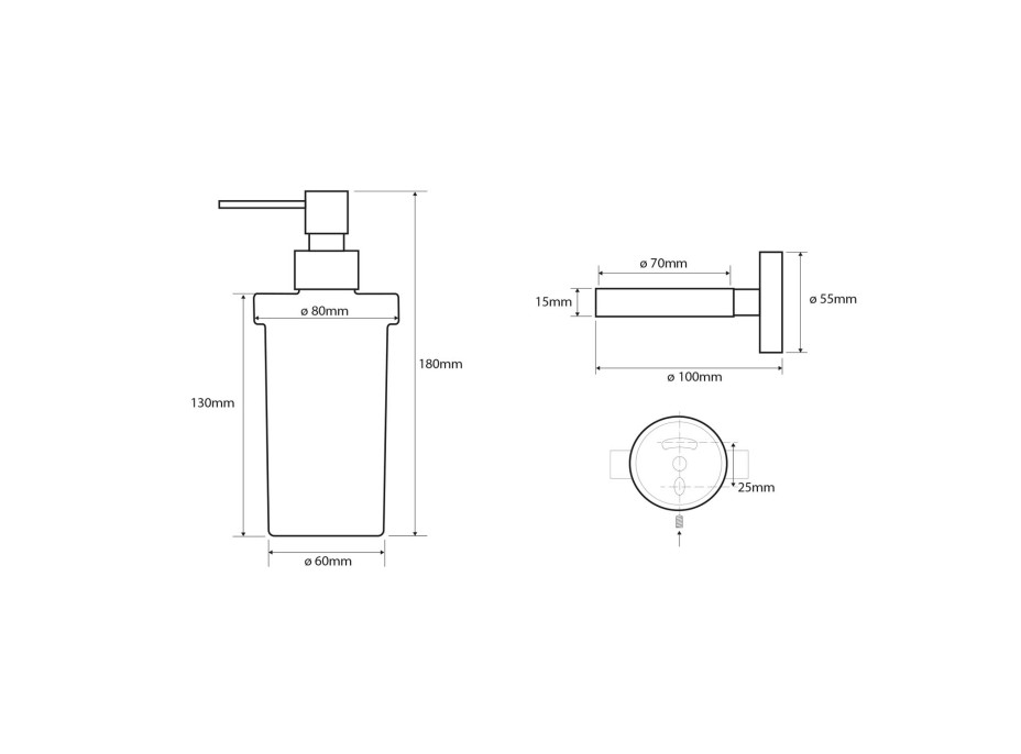 Sapho X-ROUND WHITE dávkovač mydla 230ml, mliečne sklo, biela mat XR101W