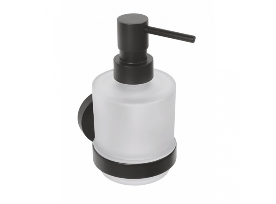 Sapho X-ROUND BLACK dávkovač mydla 200ml, mliečne sklo, čierna mat XR103B