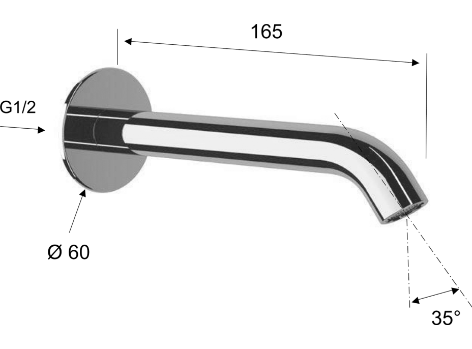 Sapho Nástenná výtoková hubica, guľatá, 165mm, zlato BO517