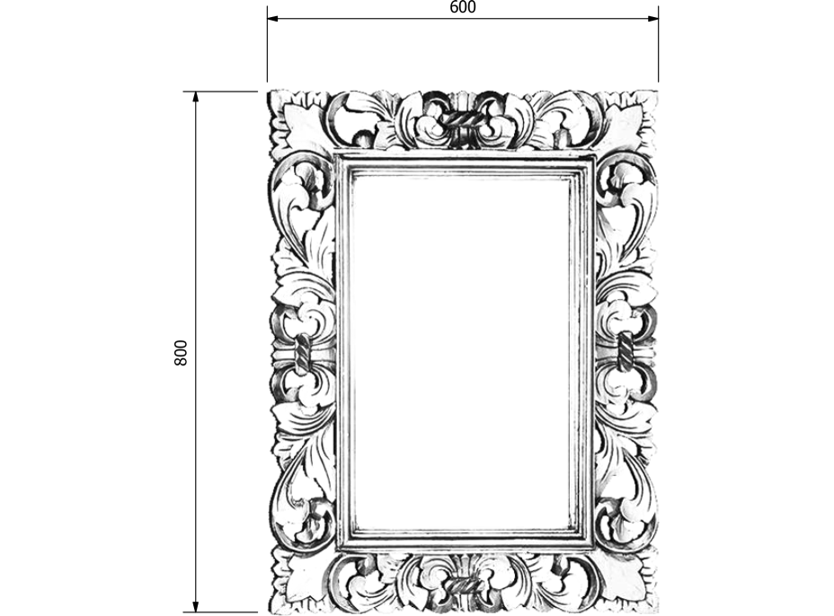 Sapho SAMBLUNG zrkadlo vo vyrezávanom ráme 60x80cm, strieborná IN115
