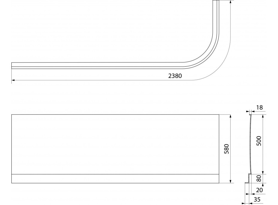 Polysan VIVA L 175 panel čelný, čierna mat 70319.21