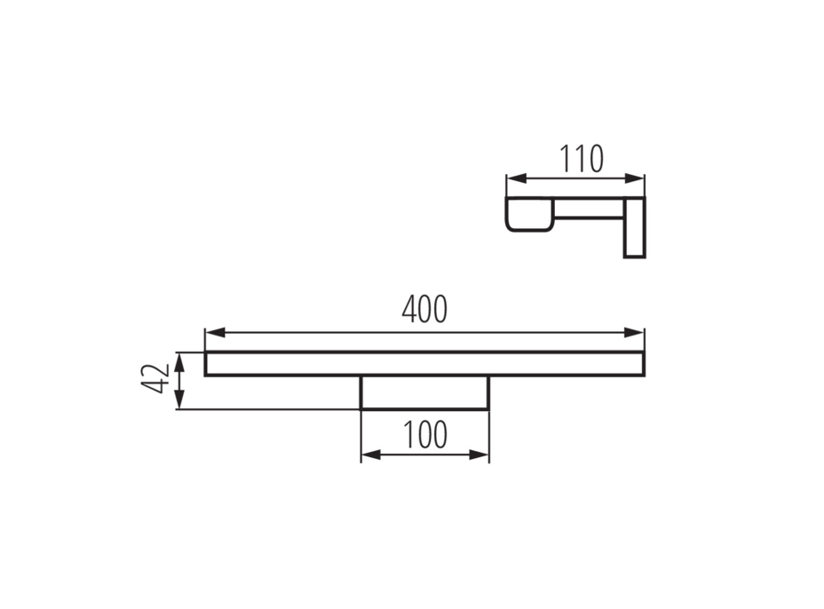 KANLUX ASTEN LED svietidlo 8W, 400x42x110mm, chróm 26680