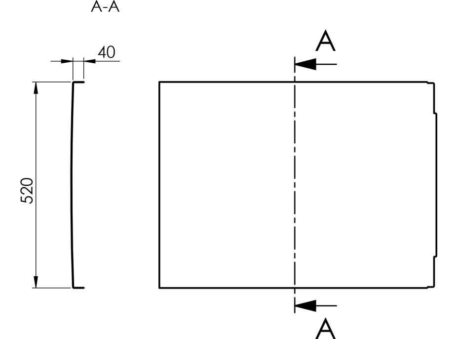 Polysan COUVERT panel bočný 80x52cm, čierna mat 72856.21