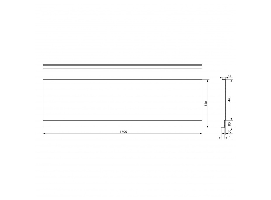 Polysan COUVERT NIKA panel čelný 170x52cm, čierna mat 72848.21